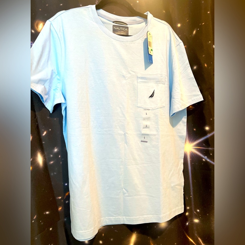 Nautica Crewneck Pocket T-Shirt L MENS blue